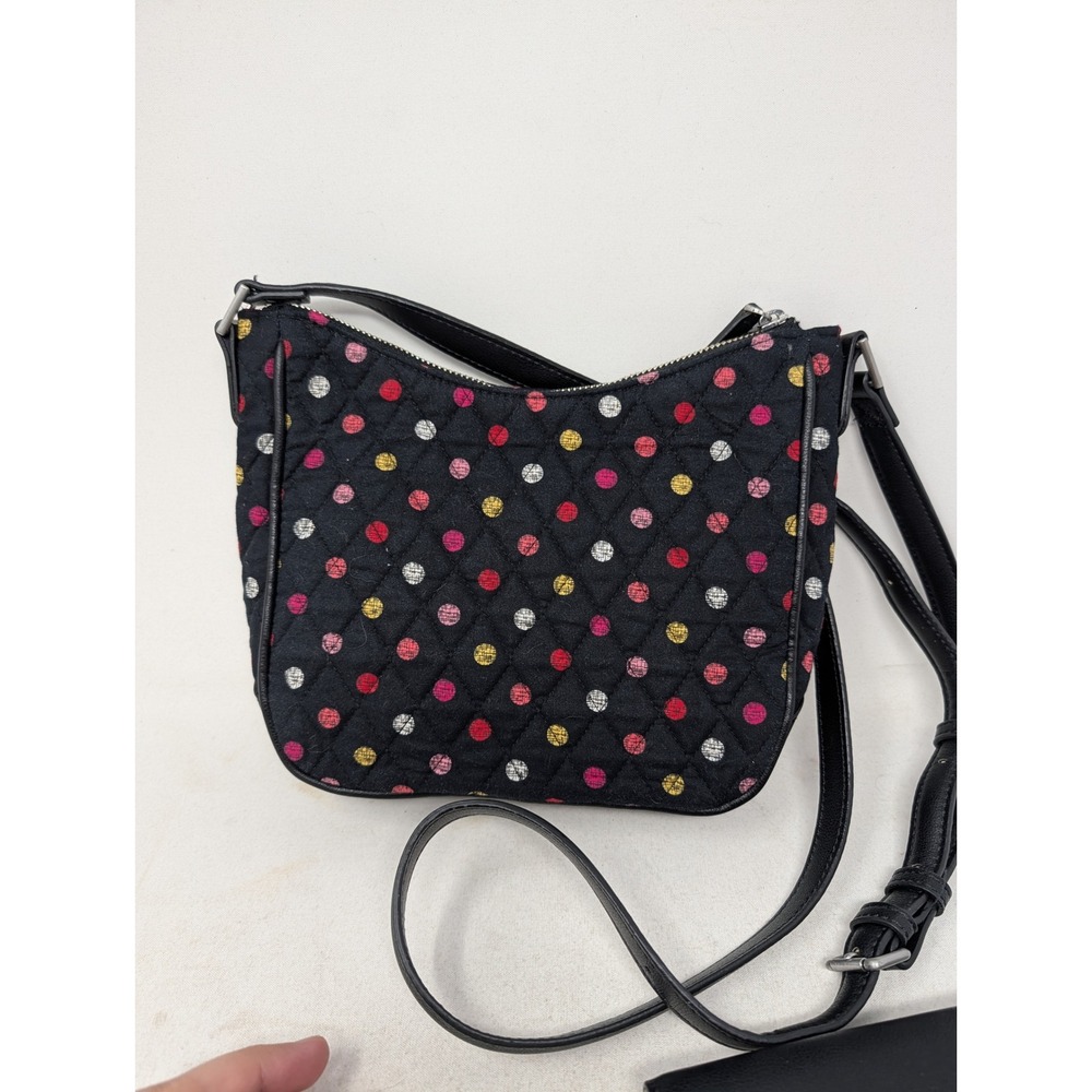 Vera Bradley Black Polka Dot Quilted Crossbody Bag and Matching Wallet Set - Picture 4 of 16
